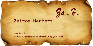 Zsiros Herbert névjegykártya